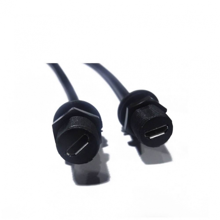 防水USB連接器A型公頭轉MicroUSB5芯母插座接0.1米線材 防水USB連接器A型公頭轉MicroUSB5芯母插座接0.1米線材
