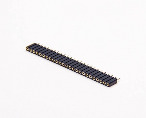 25pin單排排母直式180度間距2.54mm長10mm