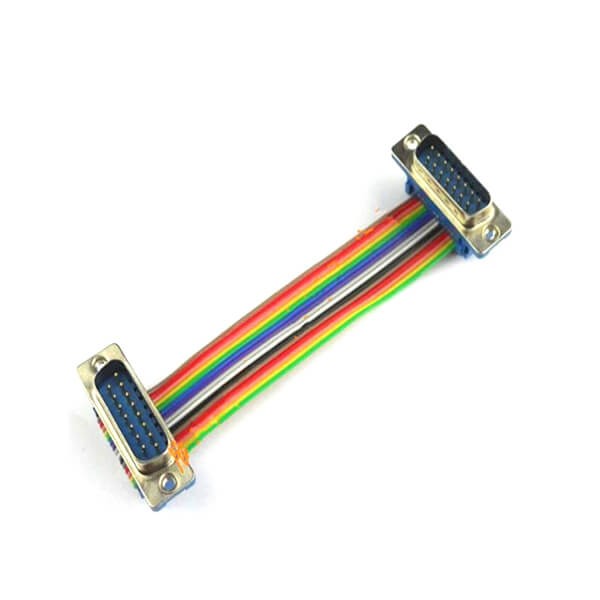 D-sub15公轉公接彩線連接器，10cm
