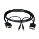 高品質SVGA電纜 帶立體聲音頻標準VGA HD15連接器和3.5mm音頻迷你插頭