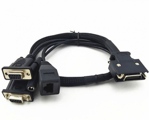 高品質SCSI 26P公轉RJ45母 DB9母 DC5521母 1分4 高端連接線