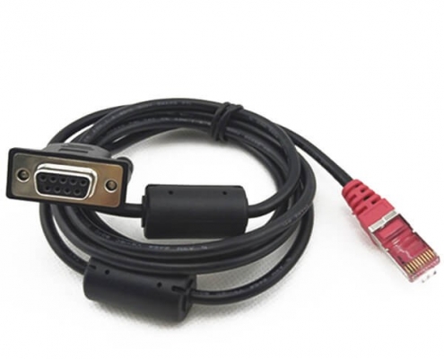 D-SUB 9P母轉RJ45雙屏蔽帶磁環網絡打印機共享線 8P轉VGA母 15P