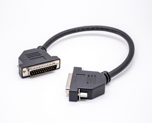 D-sub 25針公轉母電纜組件連接器線規AWG24/26/28/32 0.3米