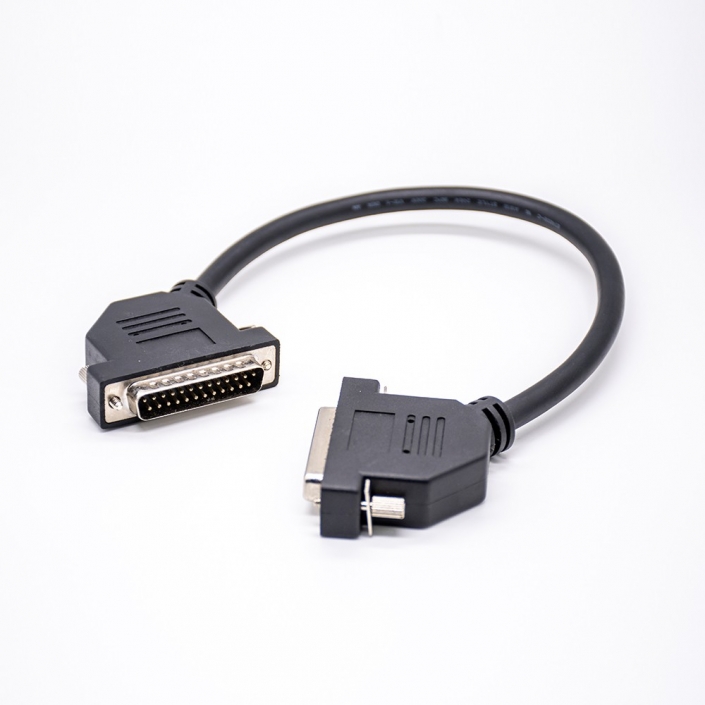 D-sub 25針公轉母電纜組件連接器線規AWG24/26/28/32 0.3米 D-sub 25針公轉母電纜組件連接器線規AWG24/26/28/32 0.3米