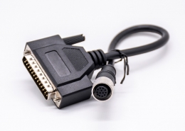 25pinDB電纜轉(zhuǎn)M12母頭12Pin連接器直式組裝電纜0.3米