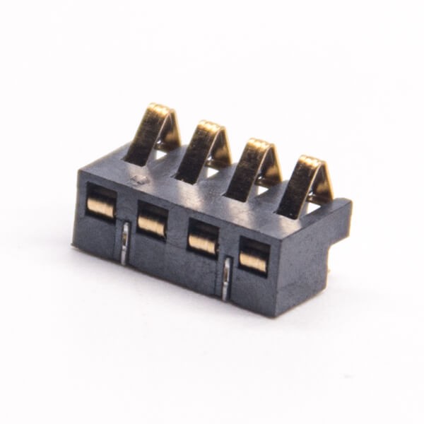 手機(jī)電池座彈片式鍍金4芯公插頭貼板PH2.5PCB板安裝