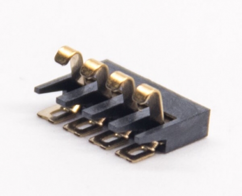 手機電池接觸彈片4芯貼板公插頭PCB板貼板安裝鍍金PH2.0電池座