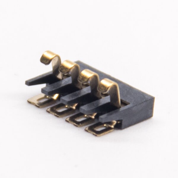手機電池接觸彈片4芯貼板公插頭PCB板貼板安裝鍍金PH2.0電池座