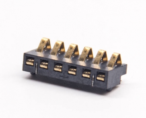 6pin彈片電池座公插頭貼板安裝接PCB板鍍金PH3.0