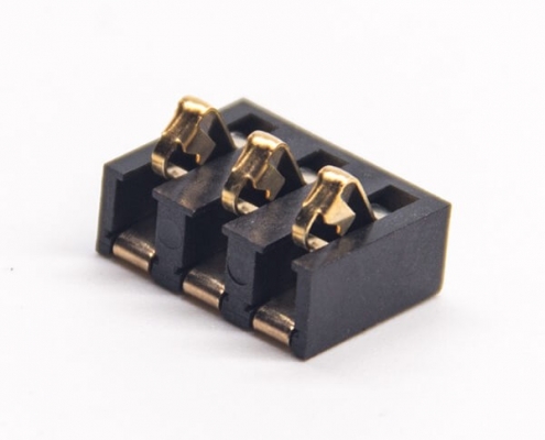 3p彈片式電池連接器PH4.25PCB板貼板安裝鍍金公插頭電池座
