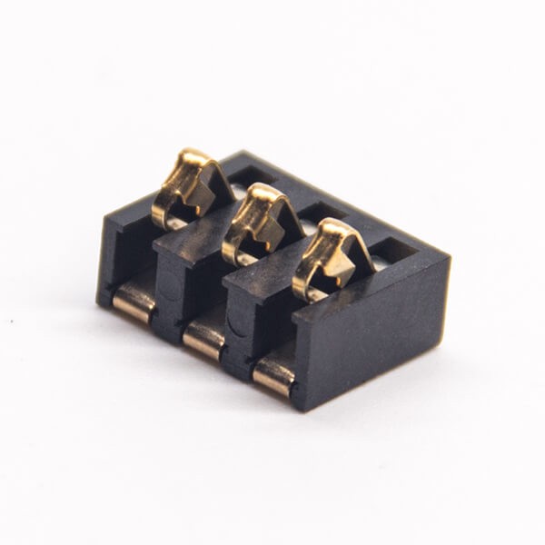 3p彈片式電池連接器PH4.25PCB板貼板安裝鍍金公插頭電池座