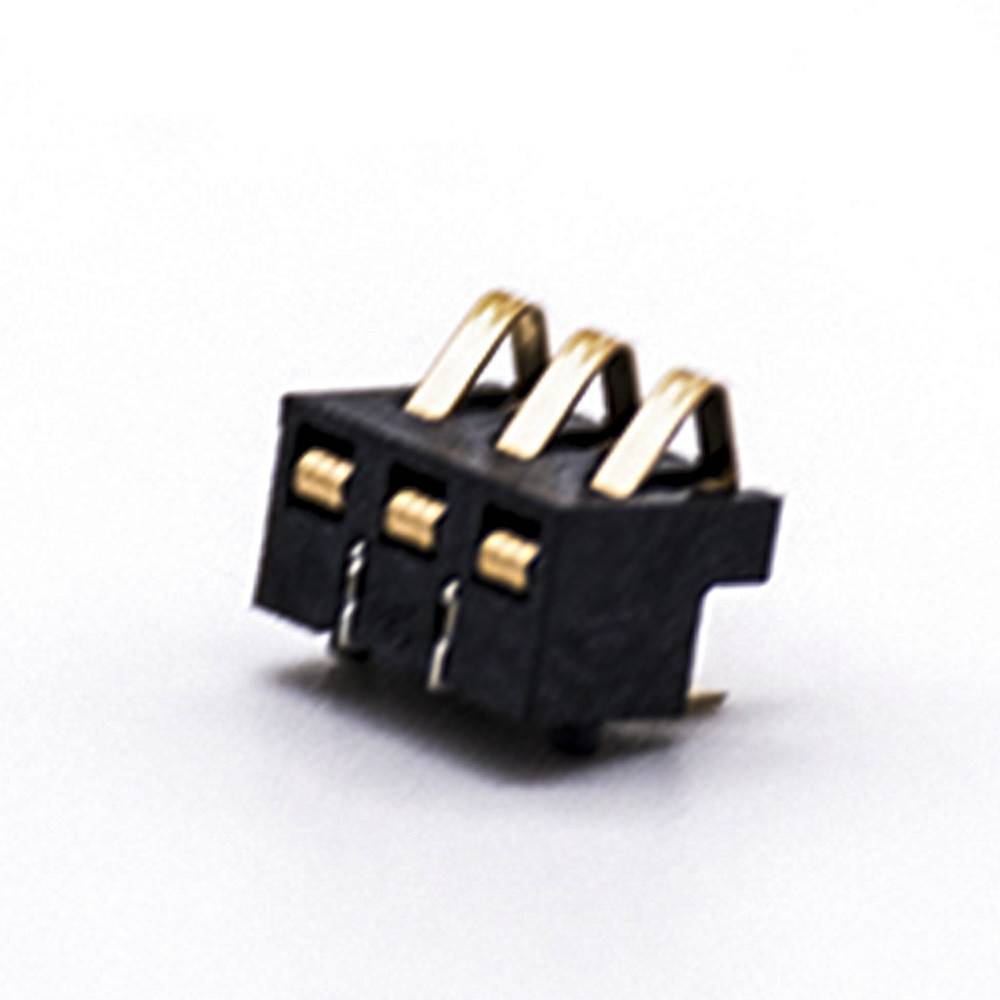 手機鋰電池座間距2.5MM3芯塑高4.0H鍍金彈片