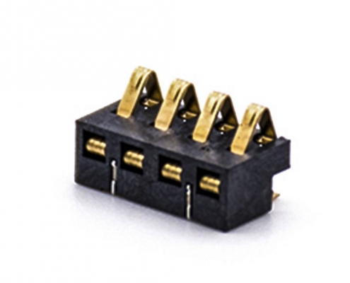 電池座4芯接PCB板鍍金電池接觸片2.5PH塑高4.0H