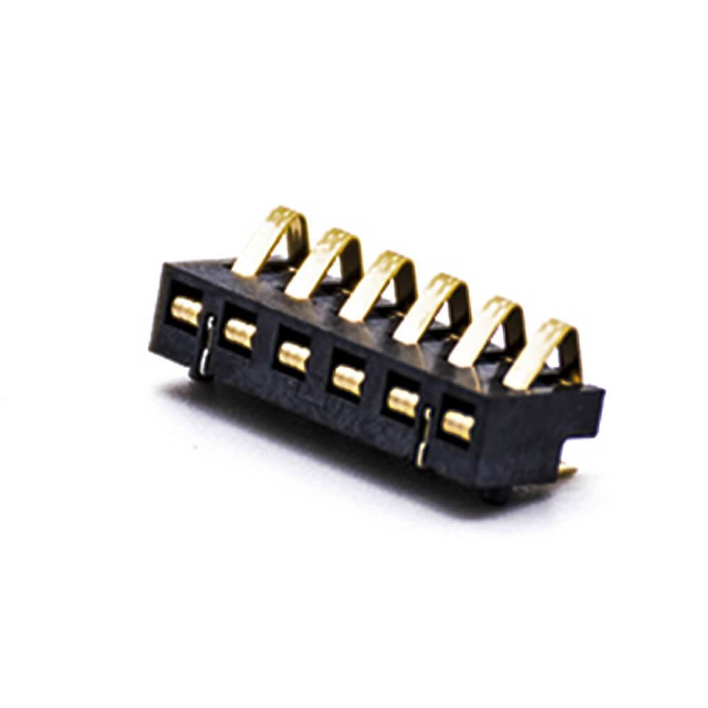6pin彈片電池座2.5PH塑高3.0H鍍金電池接觸彈片