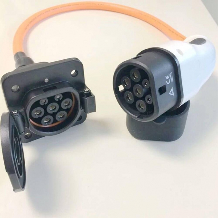 新能源國標插座-歐標插頭交流轉換線充電樁雙頭充電線